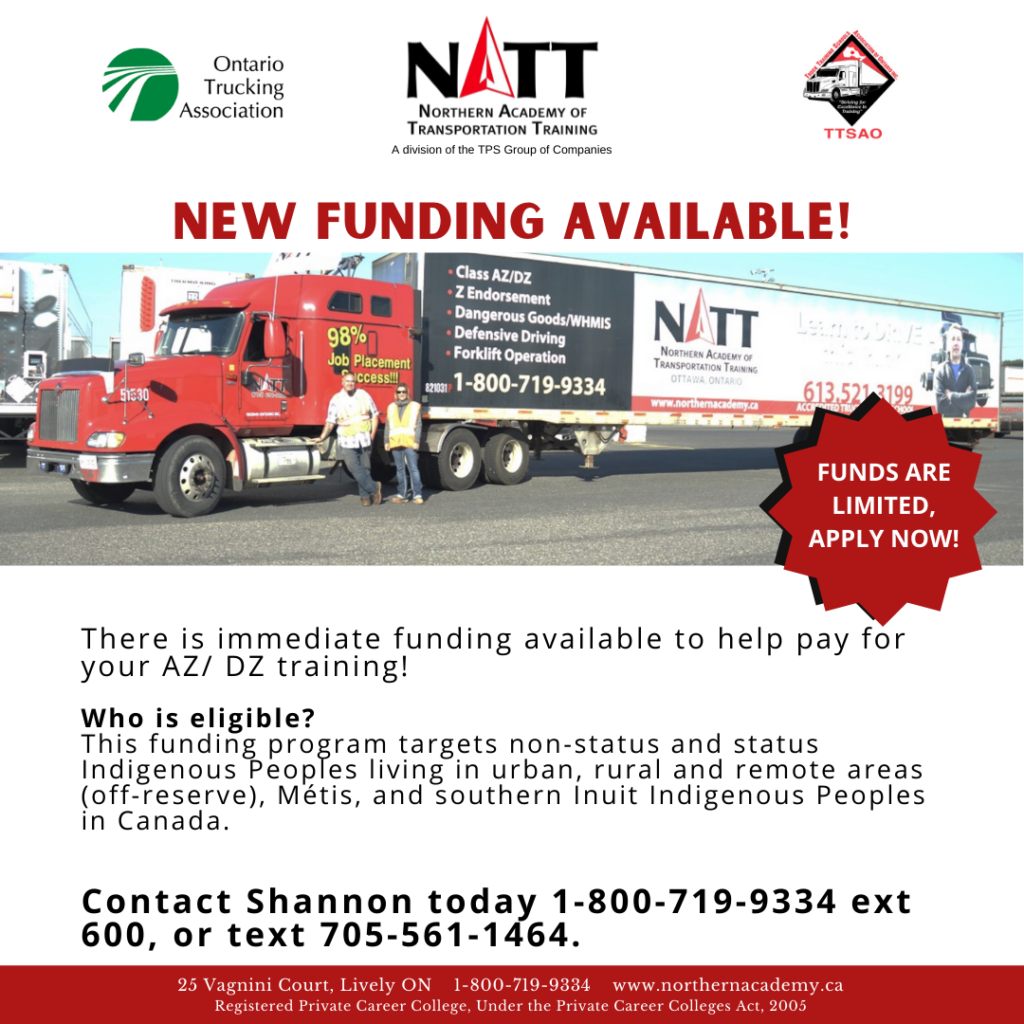 funding truck driving ontario